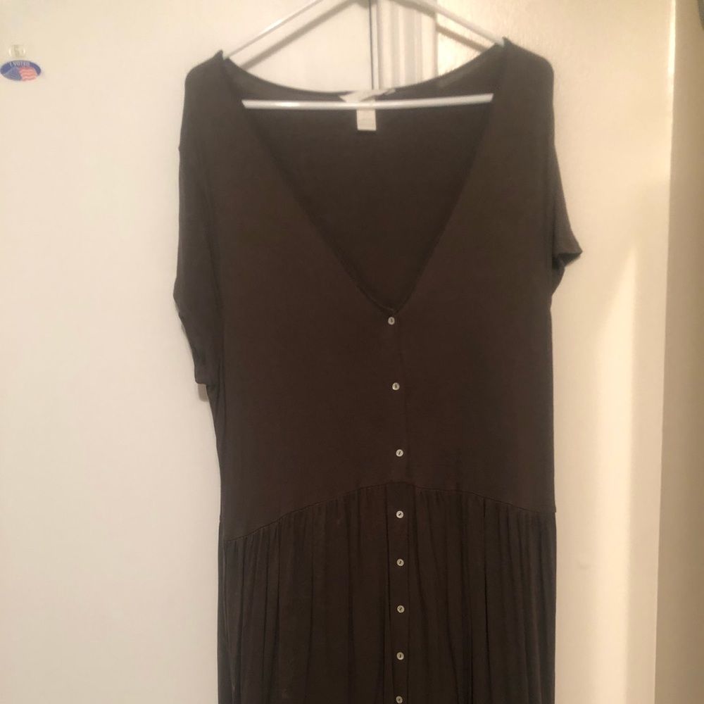 Olive green H&M dress with buttons